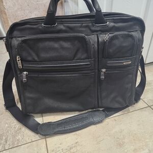 Tumi ALPHA Large Screen Black Briefcase Laptop Bag - Used